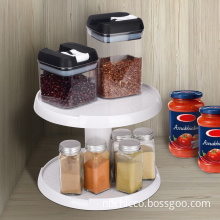 Rotatable Double Deck Seasoning Rack Organizer